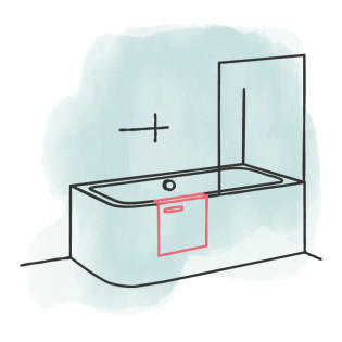 Aufbau Badewanne mit Tür