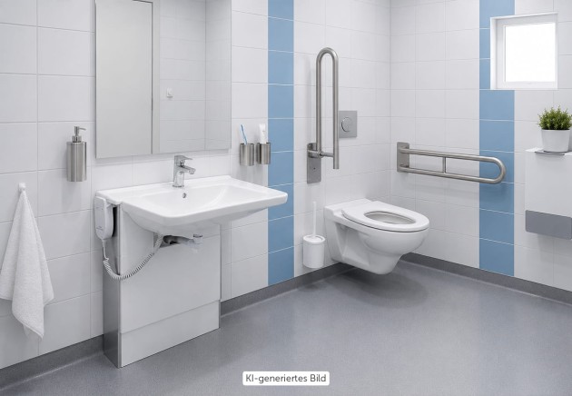 Barrierefreies Waschbecken in einem Badezimmer