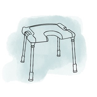 Duschhocker mit Hygieneausschnitt