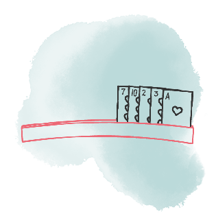 Abbildung eines Spielkartenhalters (Greifhilfe)