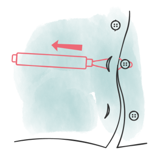 Abbildung einer Knöpfhilfe (Greifhilfe)