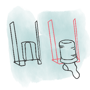 Abbildung einer Strumpfanziehhilfe (Greifhilfe)