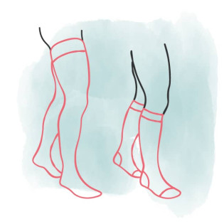 Medizinische Kompressionsstrümpfe in kurzer und langer Variante