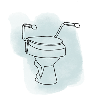 Toilettensitzerhöhung mit Armlehne