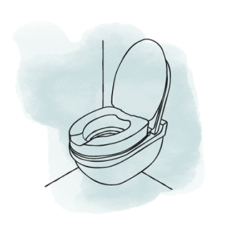 Toilettensitzerhöhung mit Hygieneausschnitt